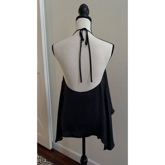Ramy Brook NWT Kassidy Black Satin Elegant Blouse Halter Tank Top size Medium - Picture 5 of 12